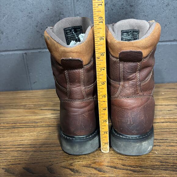Wolverine Men’s 10EW Wide Leather Work Boots Lace Up Brown main image 9
